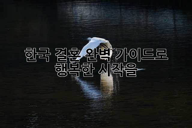 한국 결혼: 완벽 가이드로 행복한 시작을!