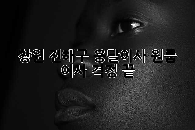 창원 진해구 용달이사: 원룸 이사, 걱정 끝!